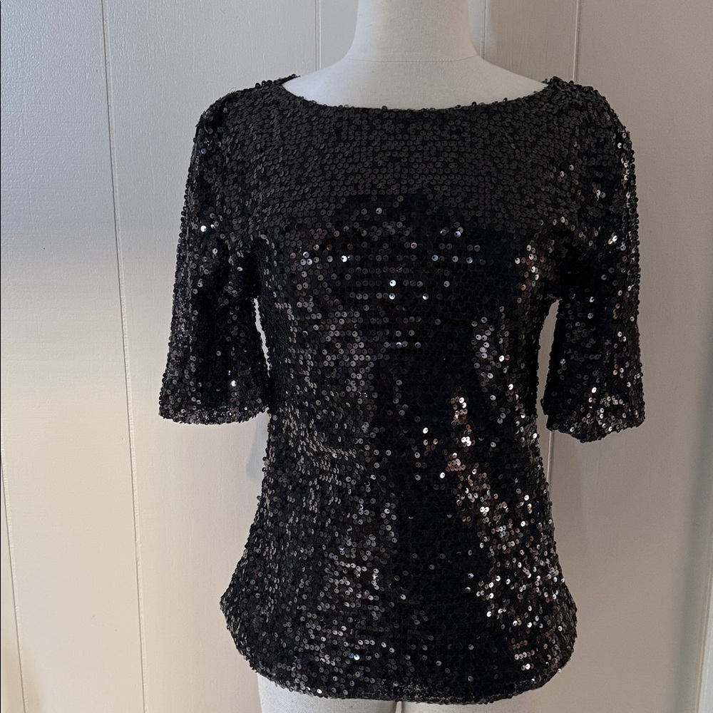 Elegant Black Sequin Blouse Never worn